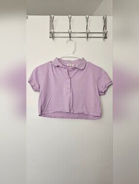 Lavender Polo Crop Top